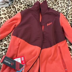 Helly Hansen Coral & Burgundy Two-Tone Fleece Jacket